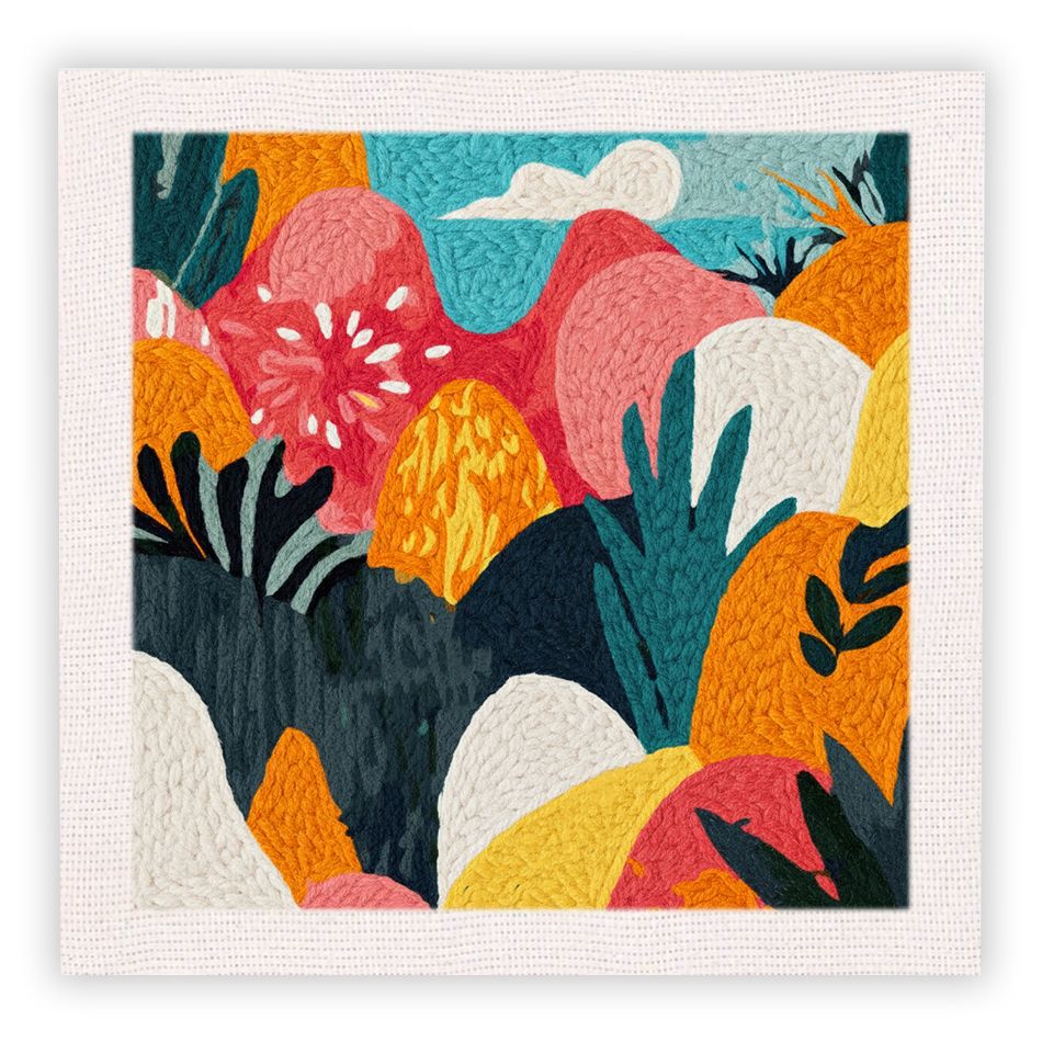 Handmade Embroidery Floral and Animal Wall Art - Creative Gift