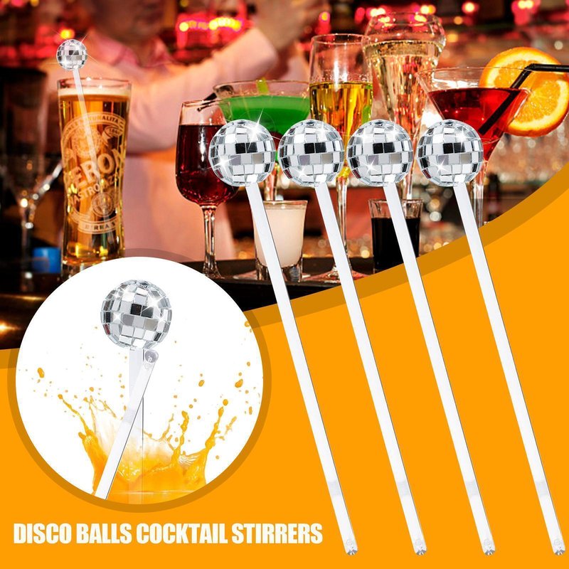 Disco Cocktail Muddler Set - Silver Party Barware Tools for Events