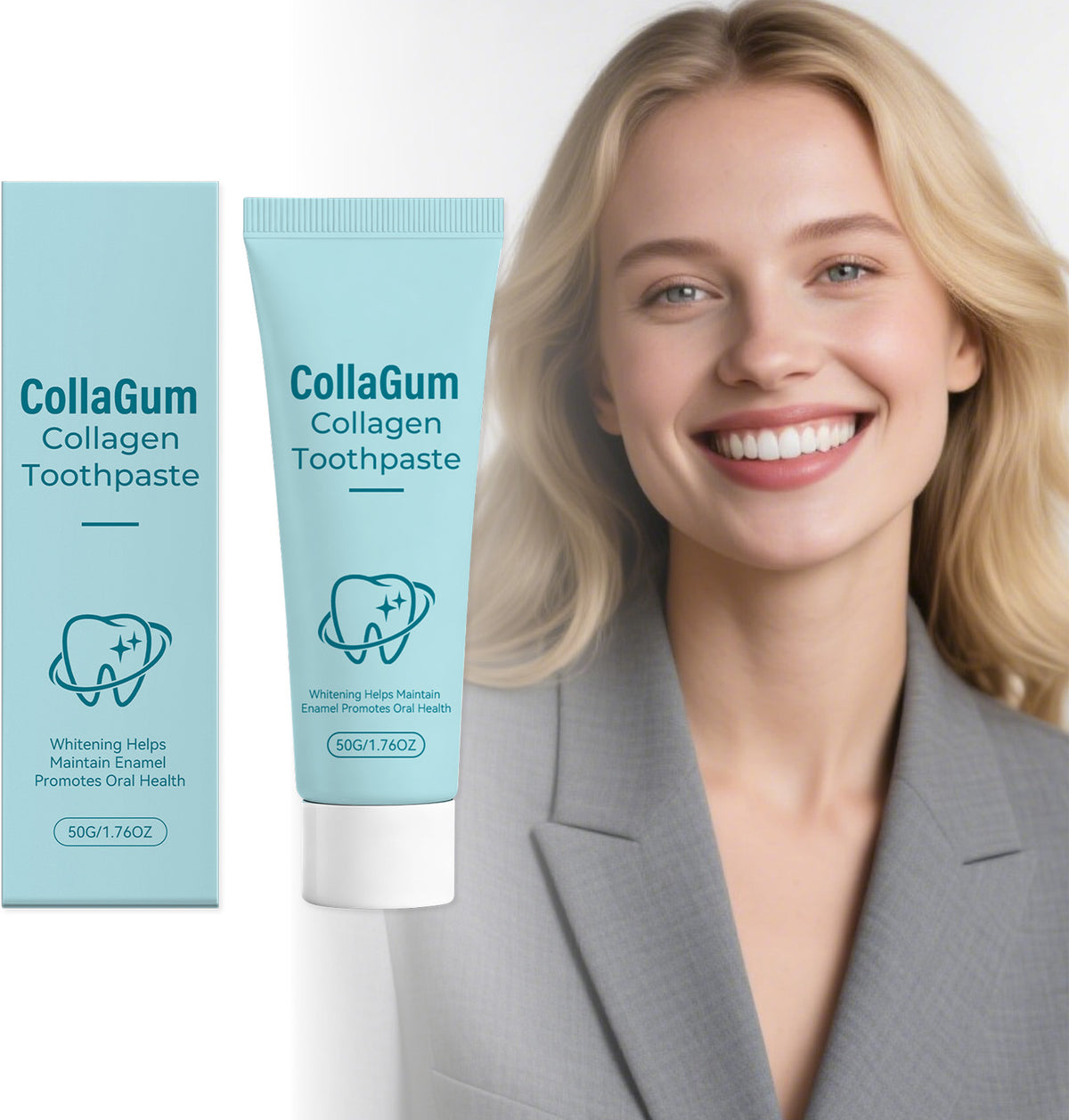 Collagen Brightening Toothpaste 50g - Enamel Care & Whitener