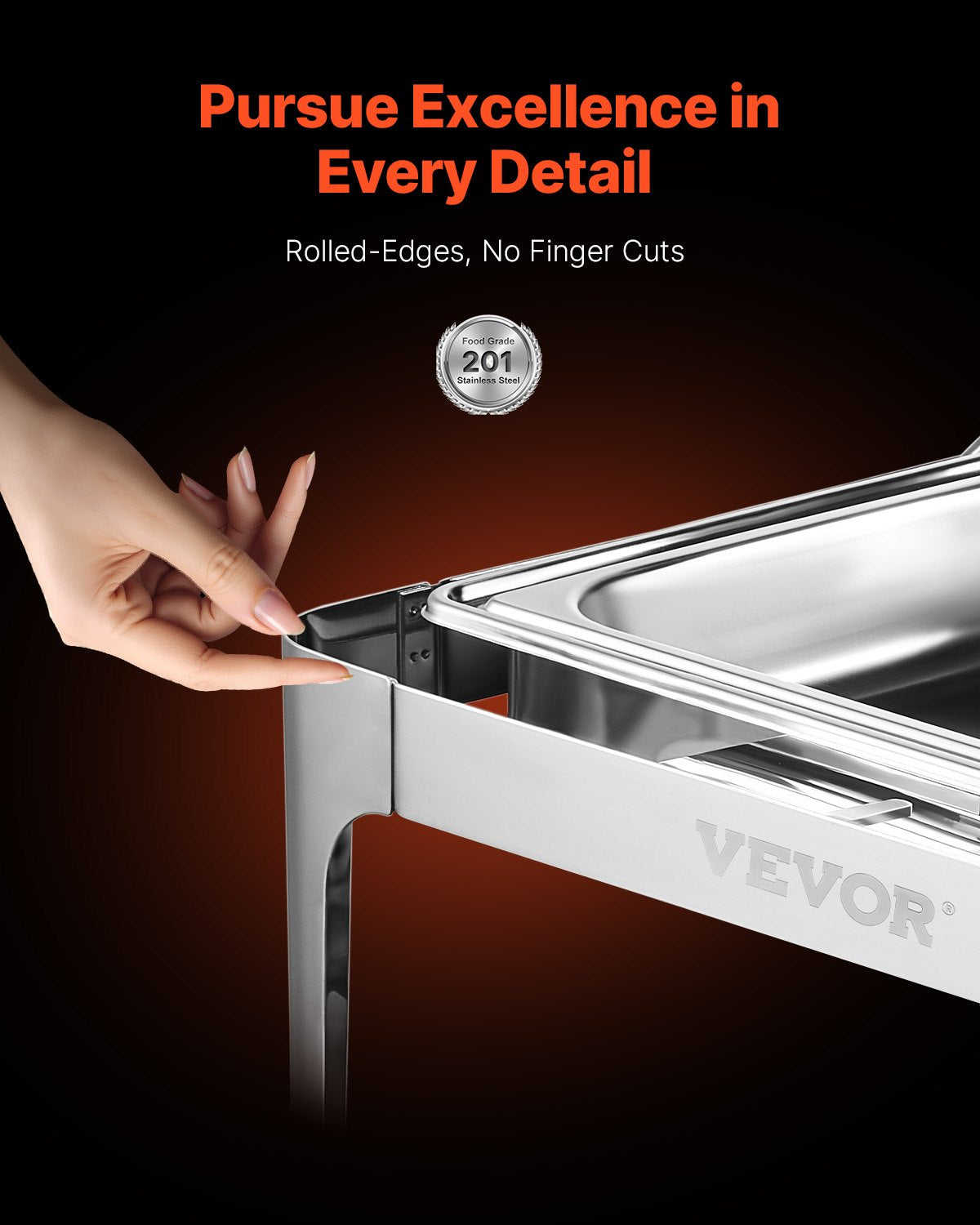 9Qt Stainless Steel Roll Top Chafing Dish Set - Silver