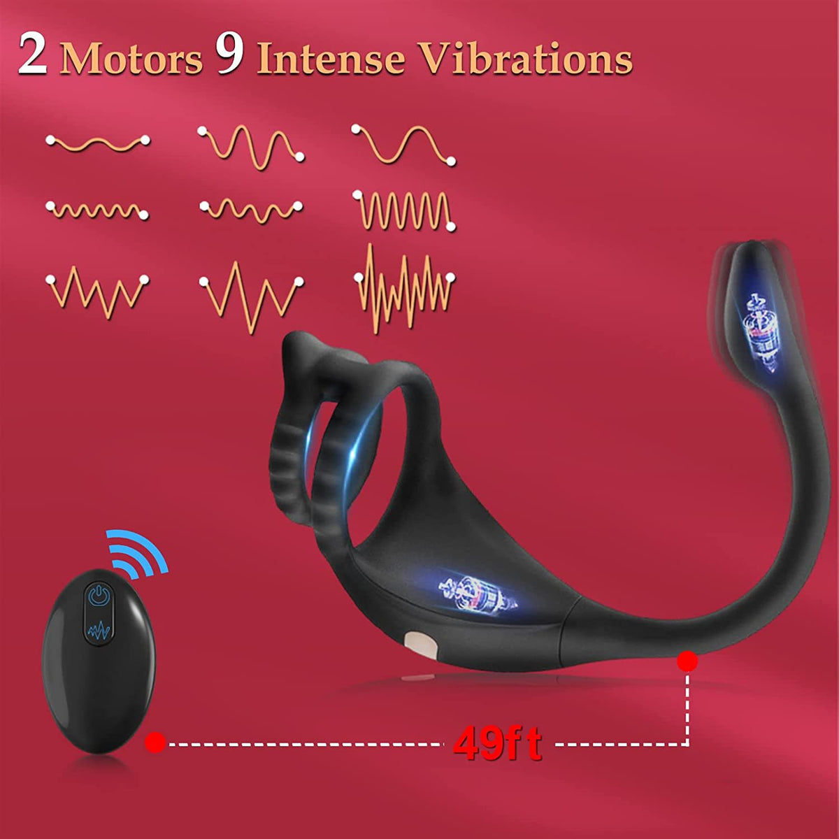Men's Horseshoe Ring Massager with Remote Control - Silicone Adult Wellness Device