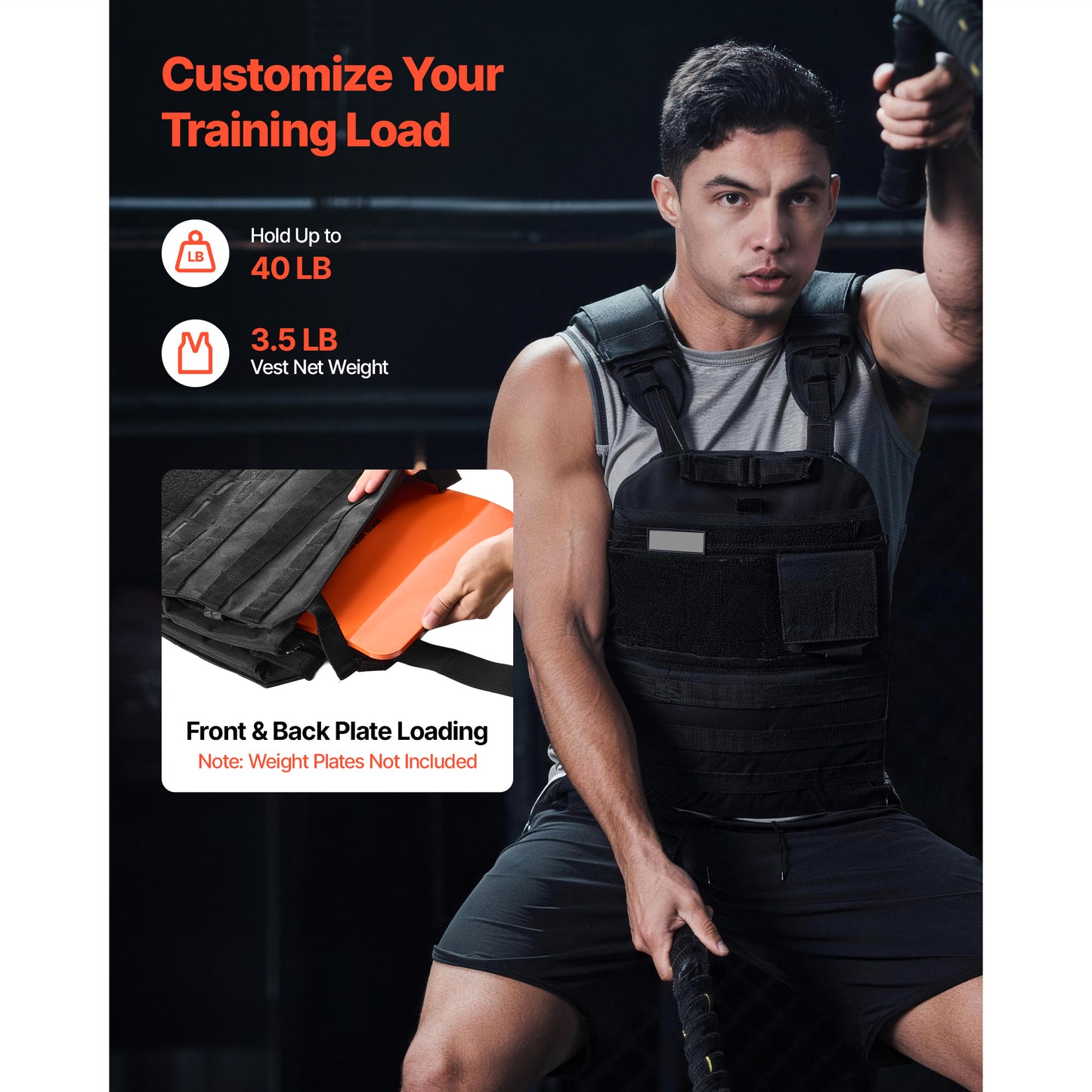 Weighted Vest for Exercise and Strength Training with Shoulder Padding