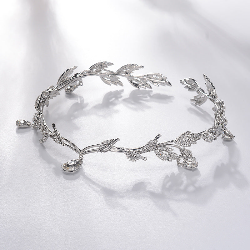 Forest Leaves Crown Bridal Hairpin Headdress – Silver