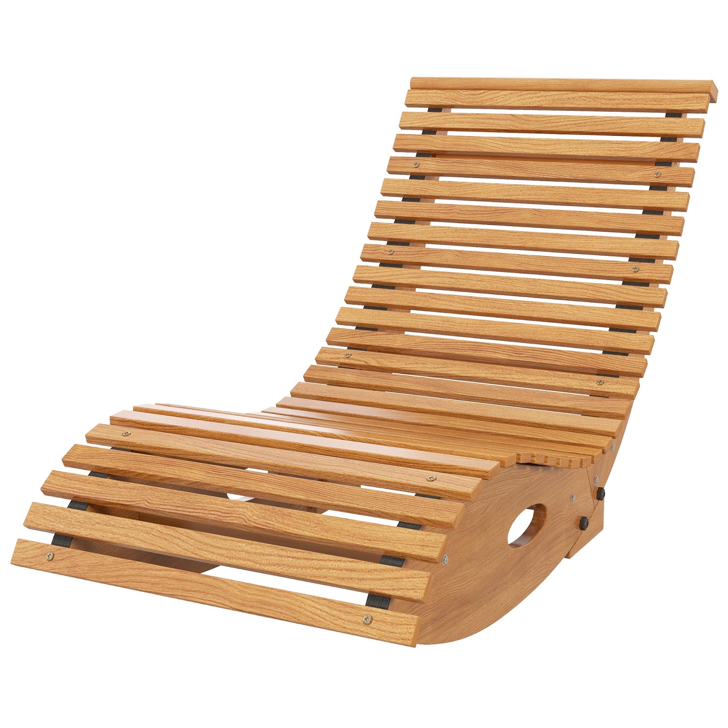 Ergonomic Outdoor Rocking Chair - Teak Wooden Rocker
