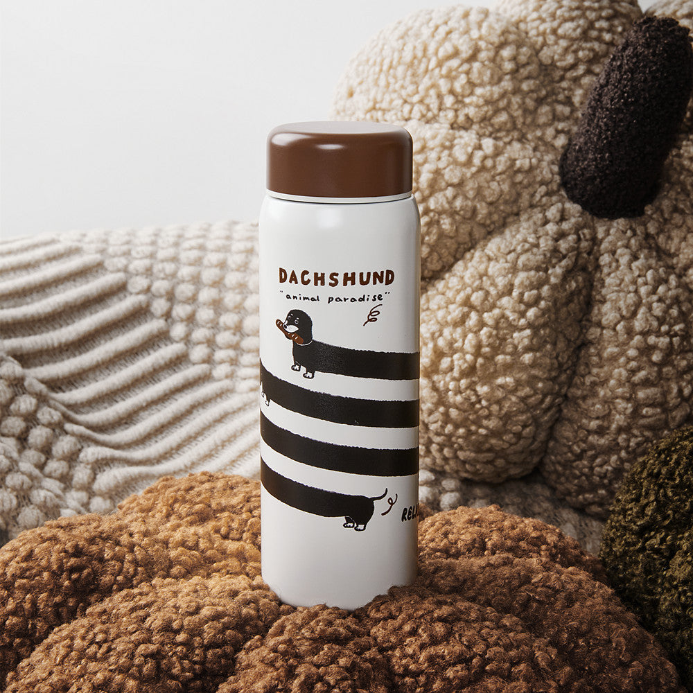 Portable Stainless Steel Insulated Dog Cup 300ml - White