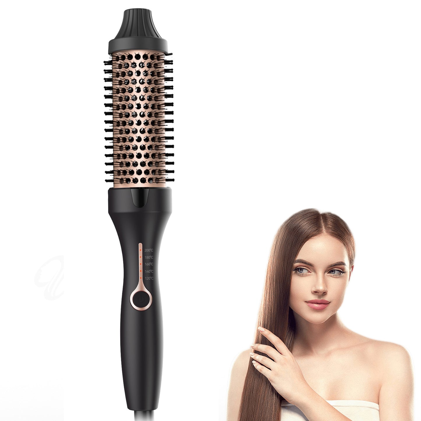 3-in-1 Hot Air Styling Brush - 38mm Ceramic Thermal Curling & Straightener
