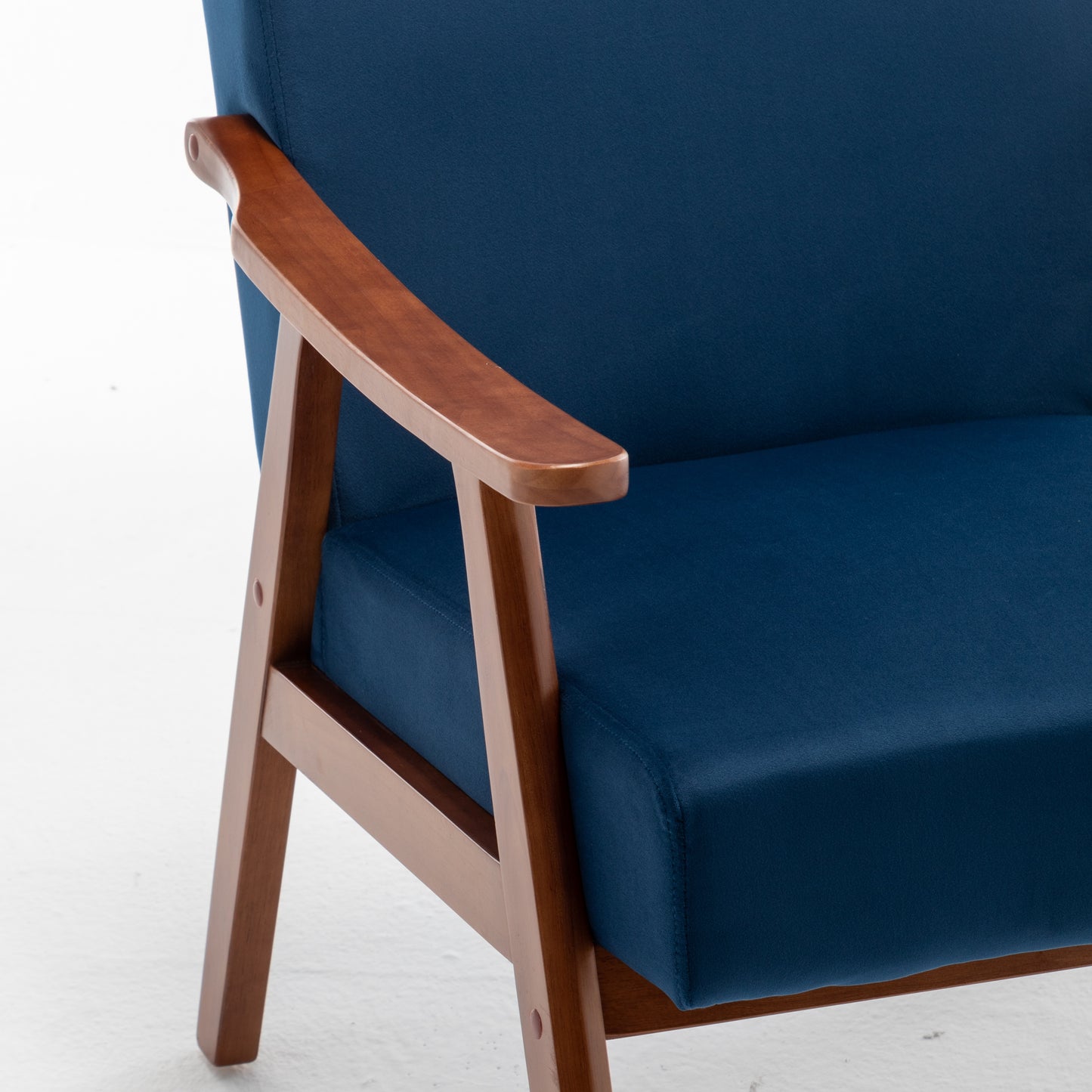 Accent Chair With Velvet Upholstery And Solid Wood Frame, Classic