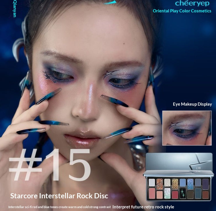 16-Color Eyeshadow Palette Matte and Shimmer Finishes for Makeup and Cosplay