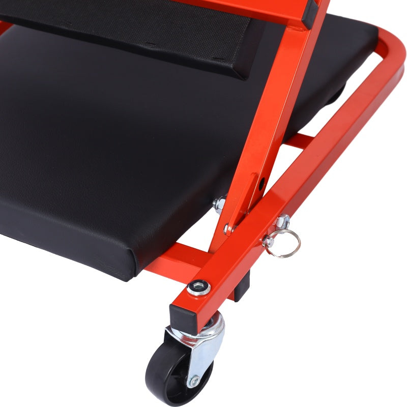 36-Inch Mechanic Creeper Seat - 2-in-1 Garage Tool, Supports 300 Lb, Red
