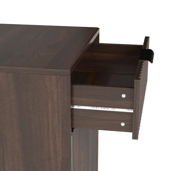 10-Gallon Wooden Tilt-Out Trash Can Cabinet with Pull-Out Bin for Kitchen & Bathroom