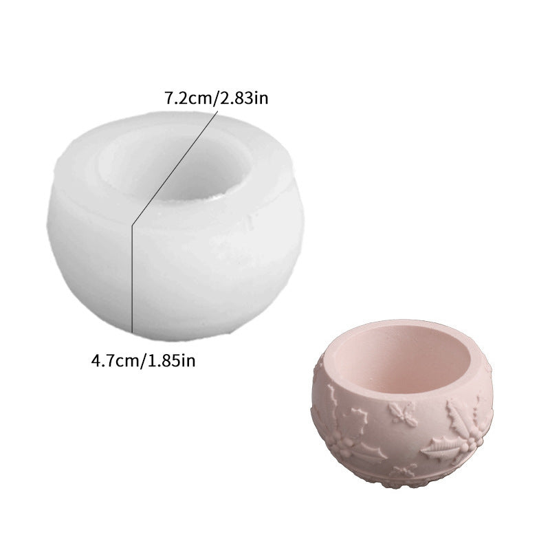 Silicone DIY Snowflake & Berry Pattern Storage Box Mold for Crafts