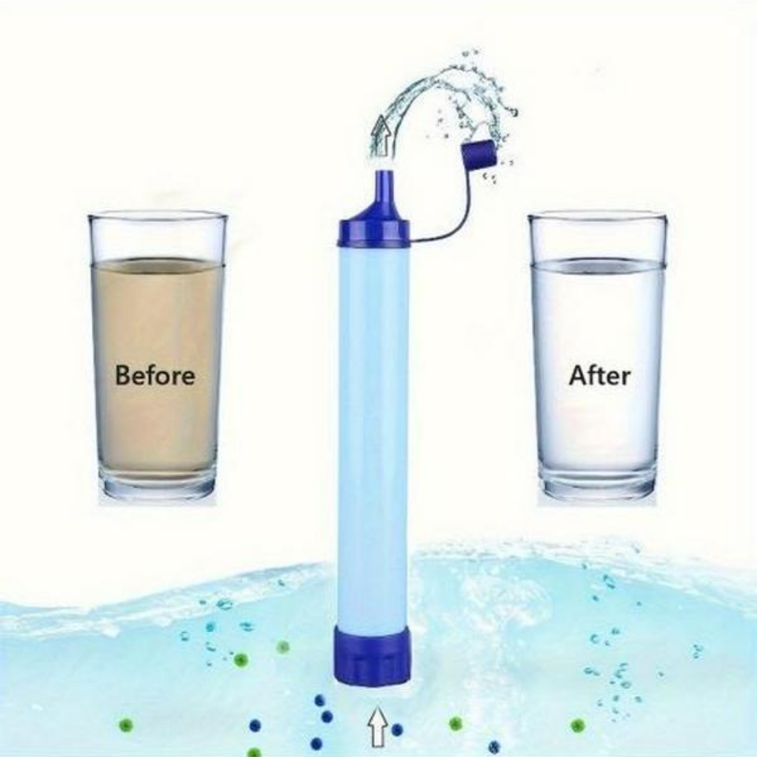 Personal Water Filter for Hiking, Camping & RV Travel - Blue