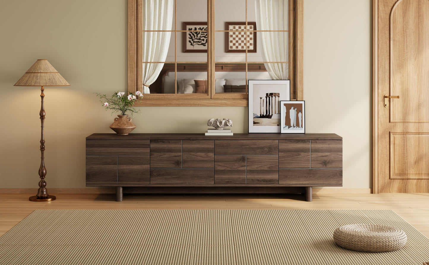 Modern 78-Inch TV Stand for TVs up to 85" - Dark Brown