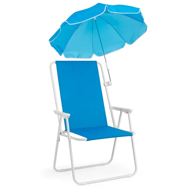 Heavy Duty Beach Chair with Umbrella - XL Size, 265lbs Capacity