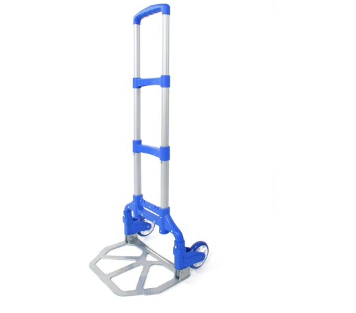 Portable Foldable Luggage Cart Trolley Aluminum Hand Truck, Blue