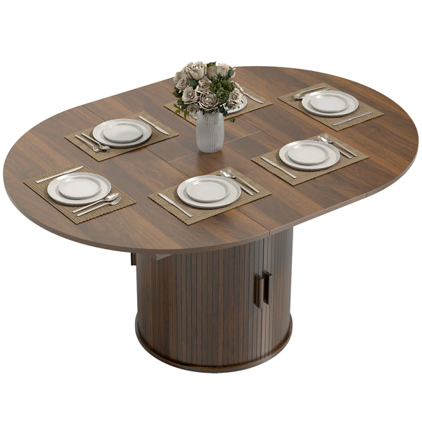 Extendable Dining Table with Storage - Walnut