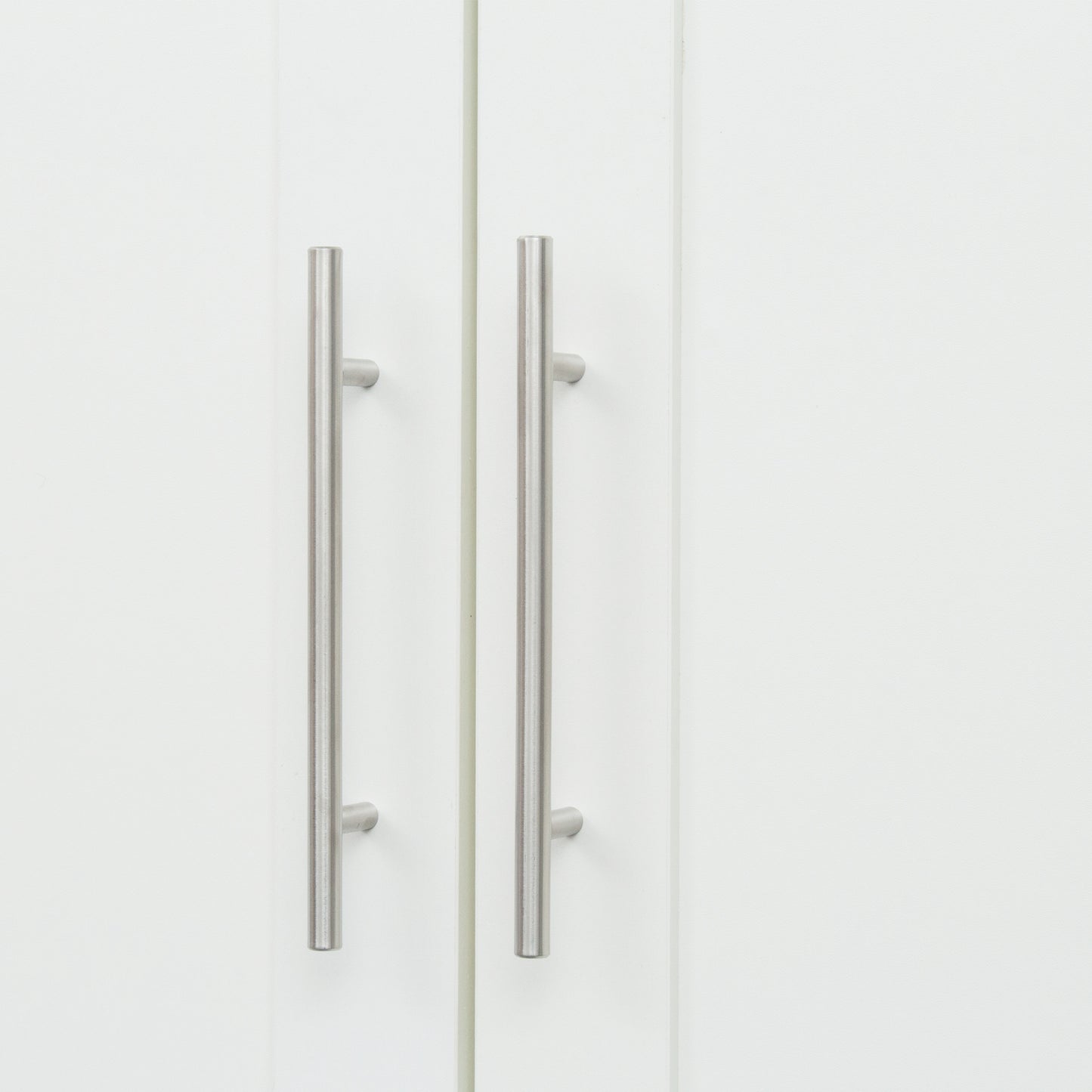 High Wardrobe and Kitchen Cabinet with 2 Doors and 2 Drawers - White