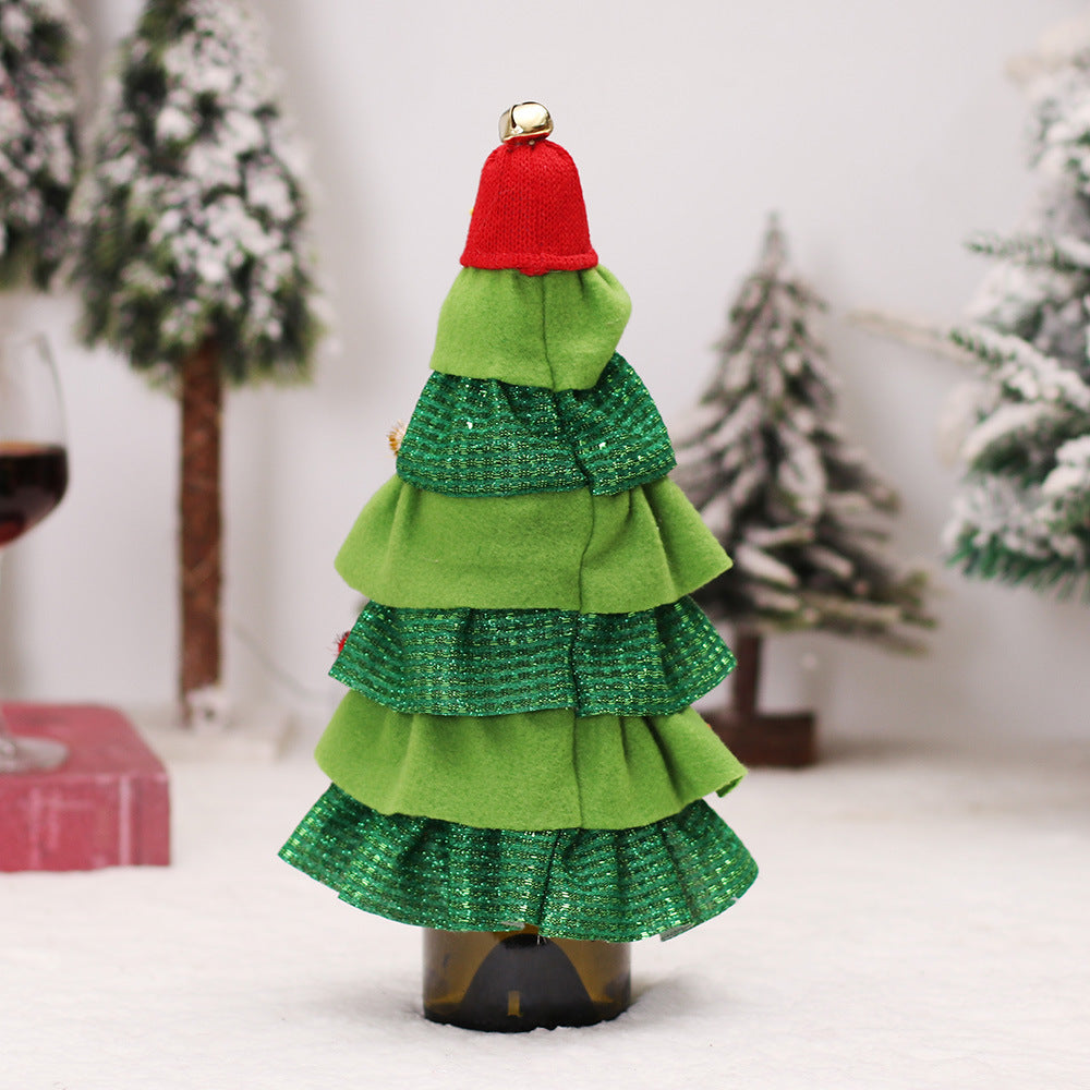 Christmas Tree Wine Bottle Cover - Forest Man Cake Dress Decor, Variable Sizes
