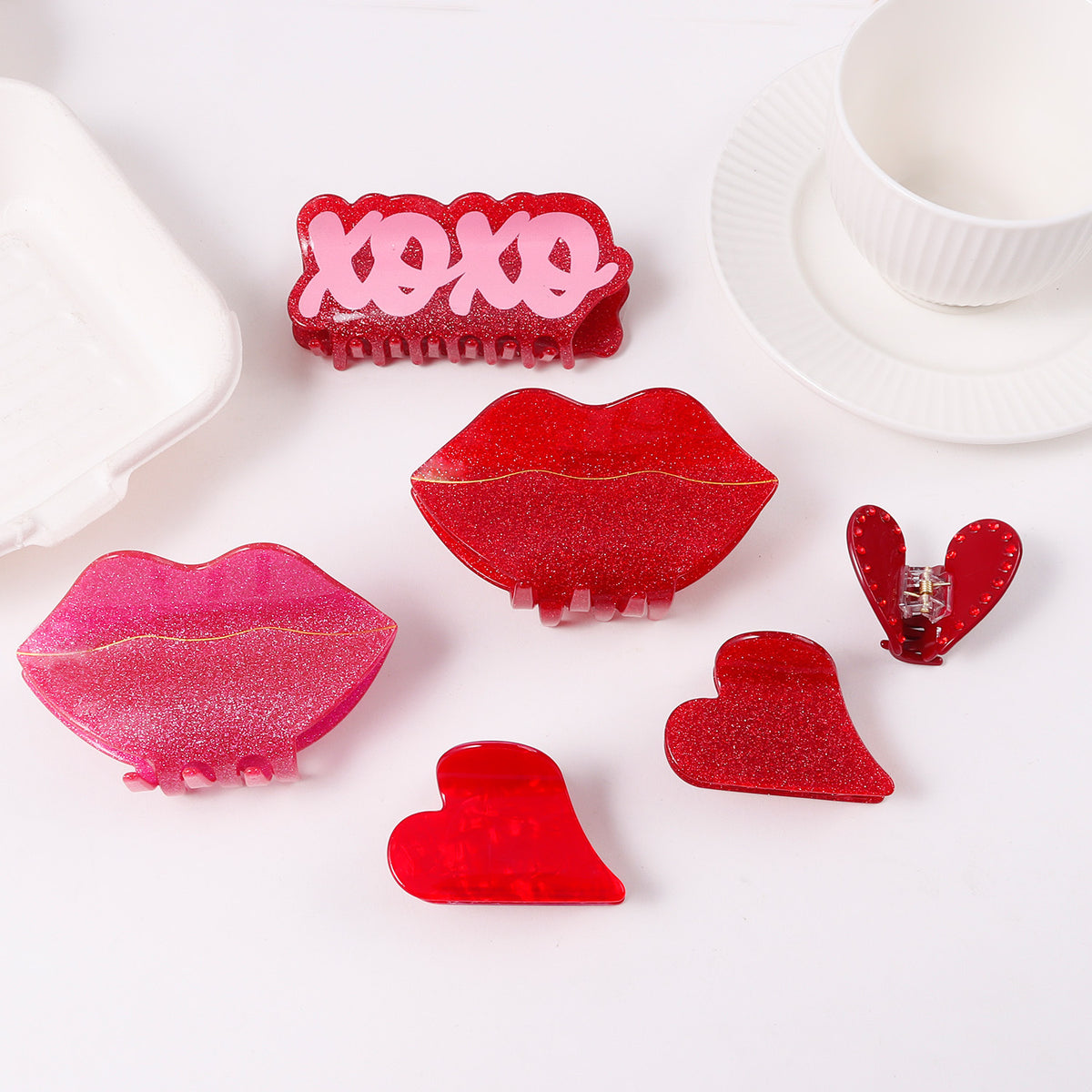 Red Toned Handmade Hair Clip for Women - Trendy Hair Accessories