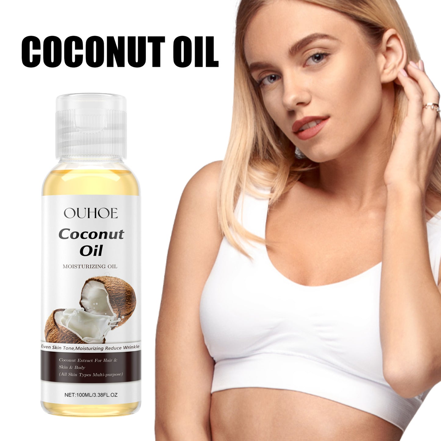 Coconut Essential Oil for Face, Body, and Hair - 100ml Moisturizing Formula