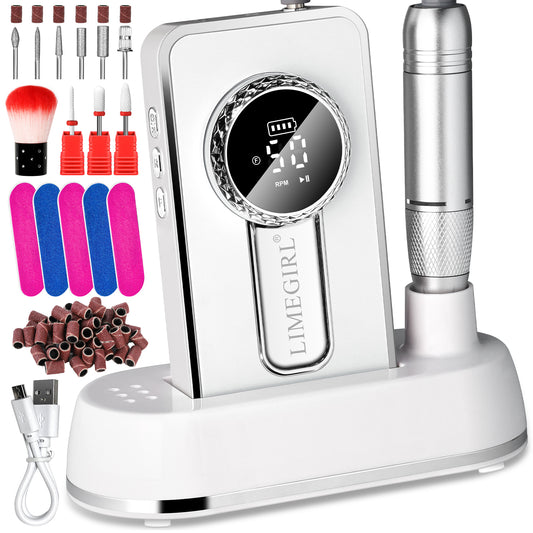 Portable Electric Nail Drill Kit - 50000RPM Rechargeable Manicure File Set
