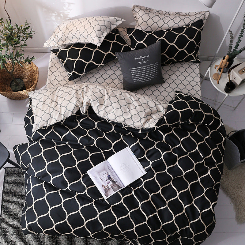 Luxurious 3-Piece Bedding Set with Duvet Cover and Pillowcases - Multiple Sizes