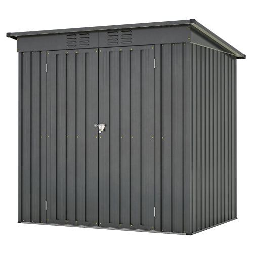 6 Ft x 4 Ft Outdoor Metal Storage Shed with Double Doors and Padlock
