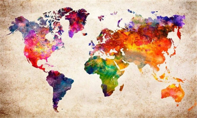 Diamond Painting Map Kit - Full Square & Round Canvas Wall Art