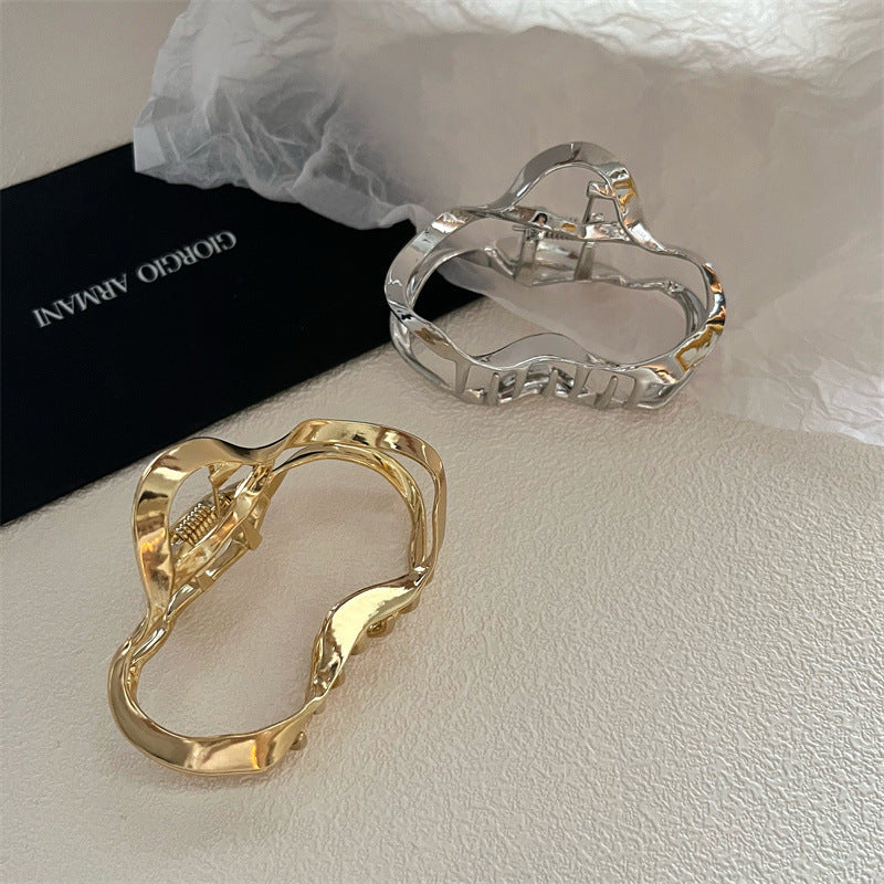 Geometric Hair Clip - High-End Line Grab Clip for Women, Gold & Silver