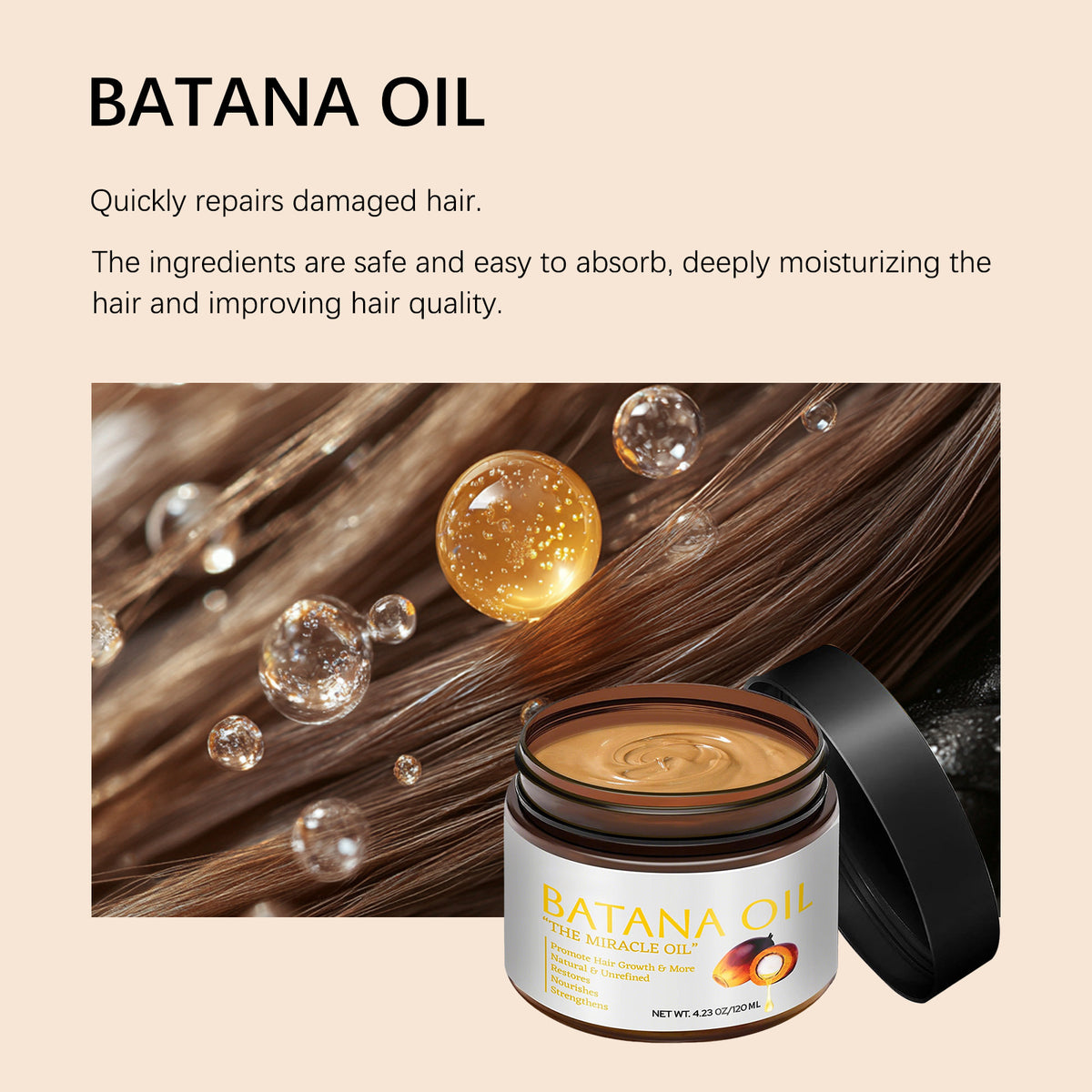 Batana Hair Mask Nourishing Repair for Frizzy Hair - 120ML