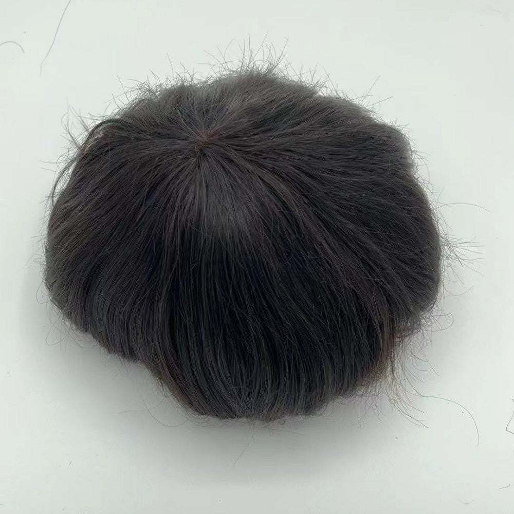 Men's Lace Front Wigs with Human Hair - Black, Short Style, Multiple Sizes