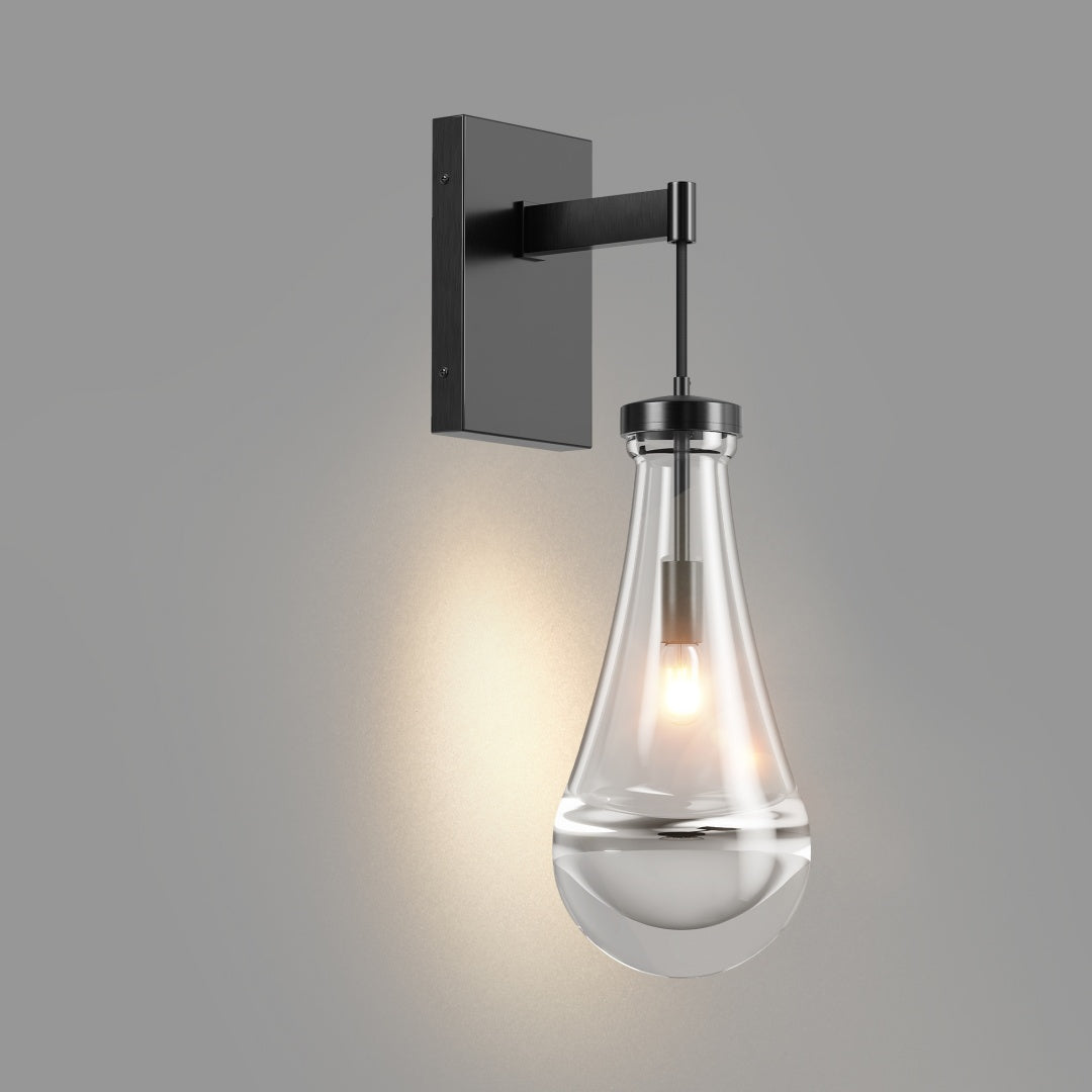 Modern Black Raindrop Wall Sconces - Set of 2 Dimmable Lighting