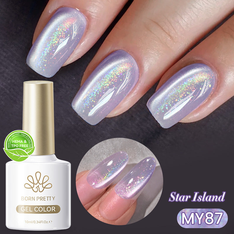 Cat-Eye Gel Polish Set - Rainbow Sparkle Glitter (10G)