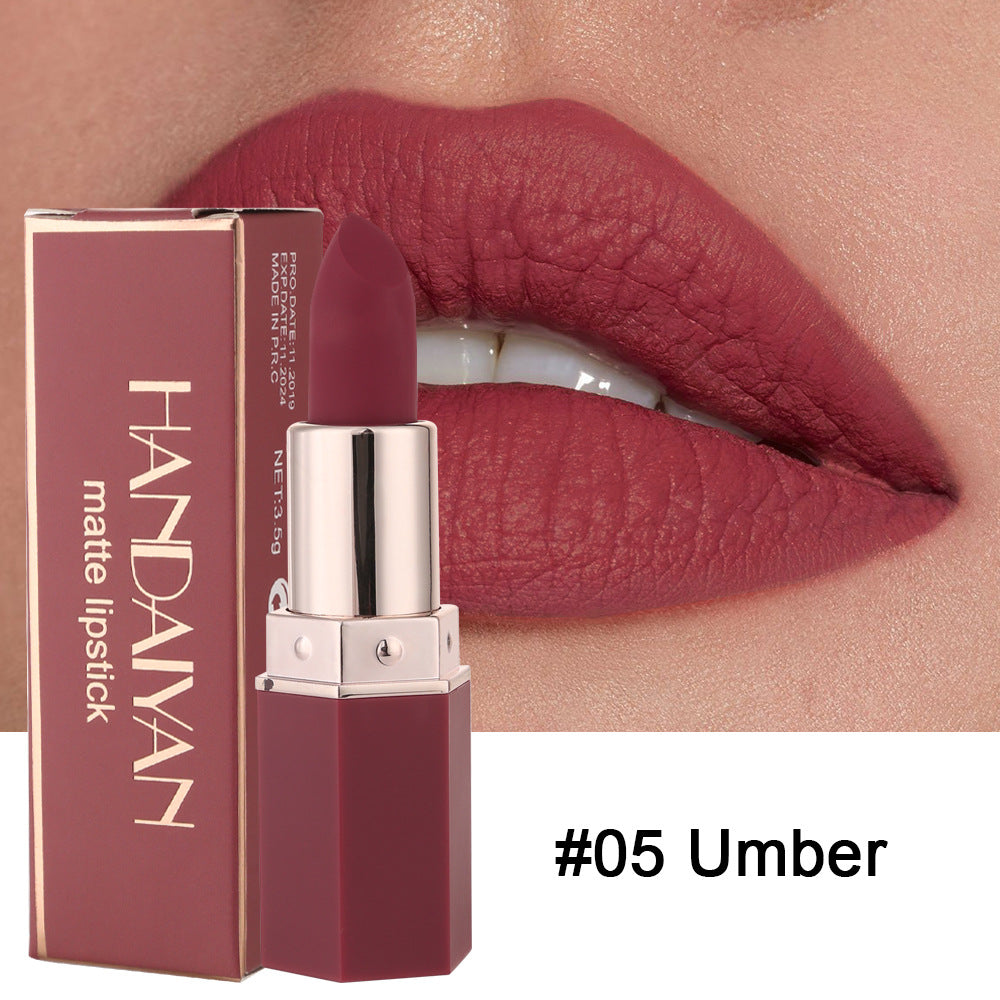 Matte Non-Stick Lipstick Set - 6 Color Options, Fading-Resistant, 3.5g