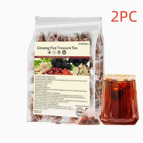 Ginseng Five-Treasure Herbal Tea Blend - 100g Nutrient-Rich Infusion