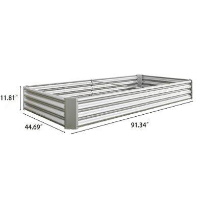 Metal Raised Garden Bed Kit 7.6x3.7ft for Vegetables, Flowers, Herbs - Black