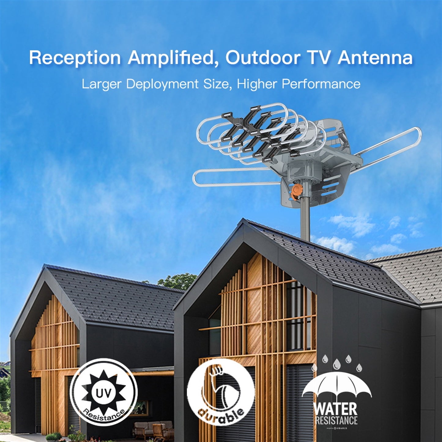 Outdoor Antenna 360° Rotation No Bracket UV Dual-Band Signal Receiver