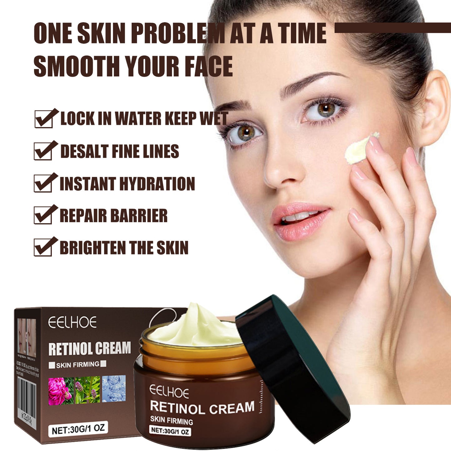 Retinol Anti-Aging Facial Cream - Firming and Brightening Skin Moisturizer