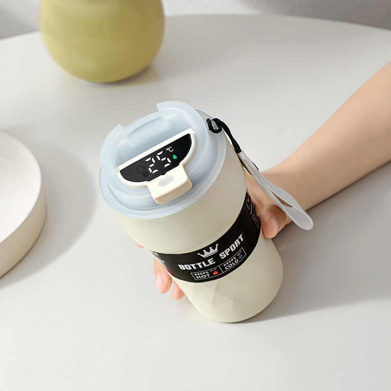 Temperature Measuring Stainless Steel Coffee Cup with Double Layer Vacuum Insulation