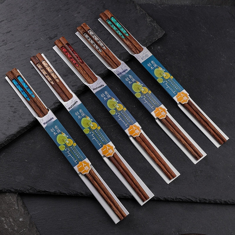 Retro Wooden Chopsticks - Colorful Kitchen Tableware, 25cm