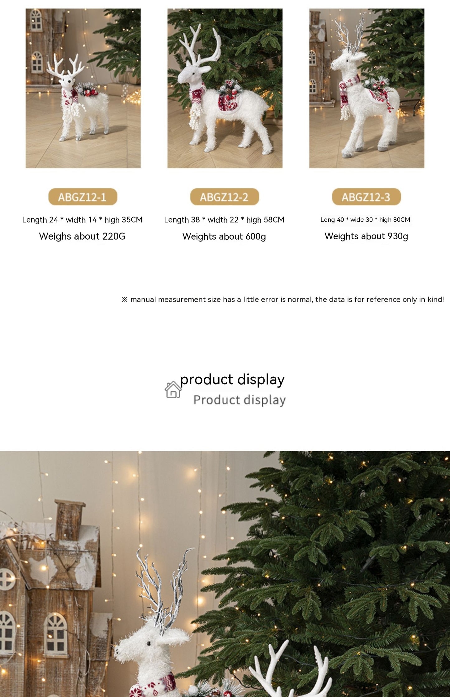 Christmas Elk Doll Decoration Set - Plush Deer Ornaments for Holiday Home Decor