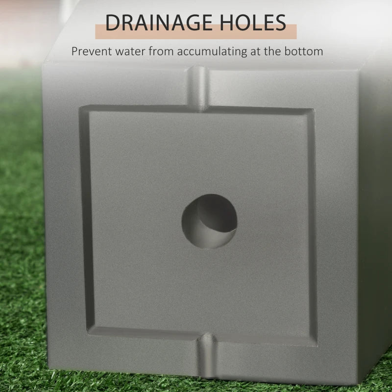 2-Pack Outdoor Planters with Drainage Holes - Durable Stackable Garden Pots, Gray