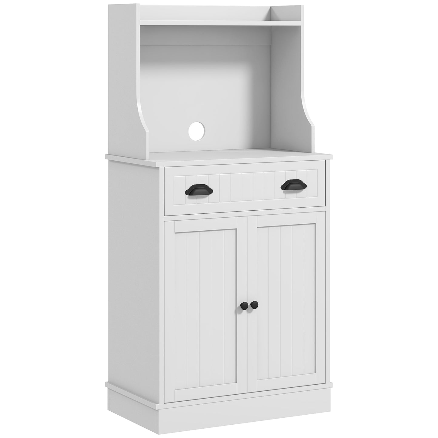 Kitchen Microwave Cabinet with Drawer, and Adjustable Shelf, Buffet