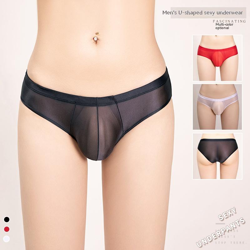 Men's Sheer Low Waist Mesh Panties - Ultra-Thin Nylon Underwear for Men