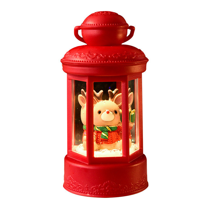 Christmas Night Light Lantern with Santa Claus and Festive Designs
