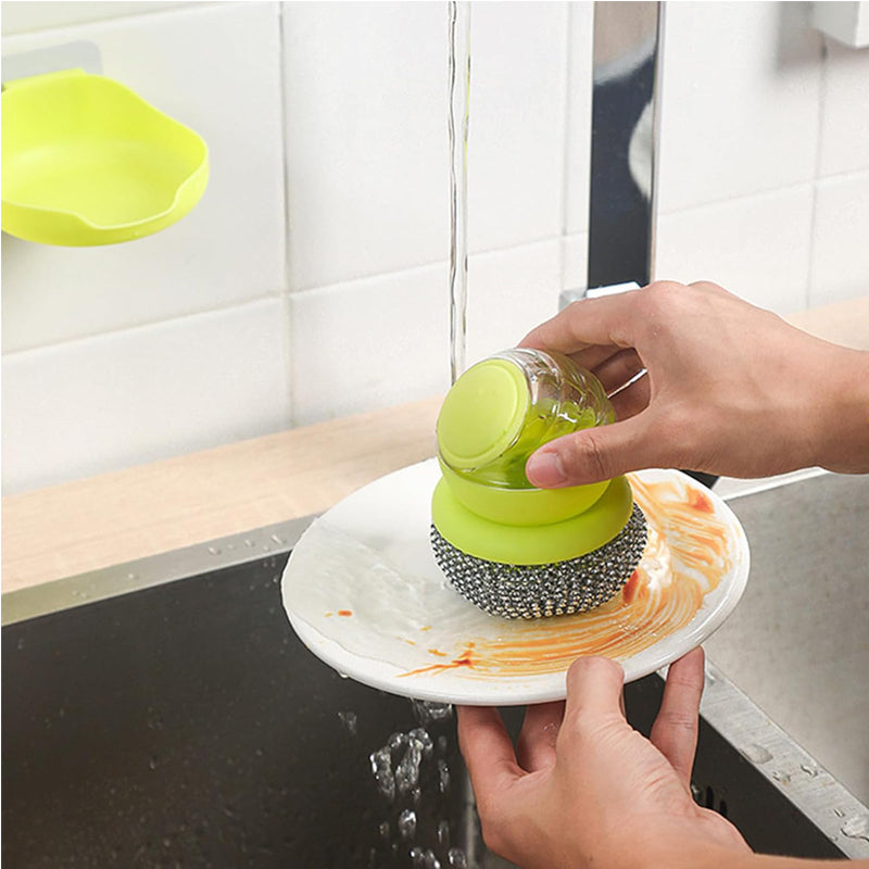 Stainless Steel Scrubber Brush for Pots and Pans - 2 Sets