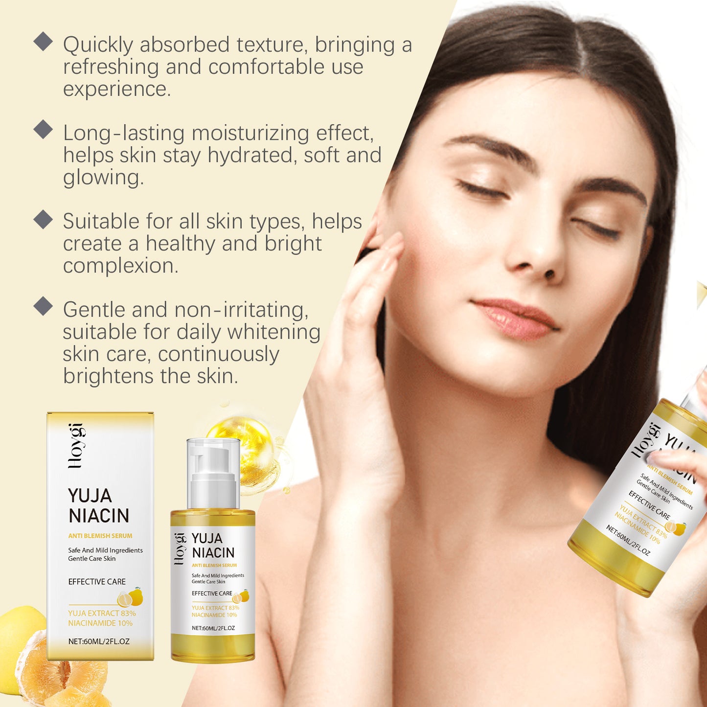 Nicotinamide Brightening Face Serum with Hyaluronic Acid - 60ml