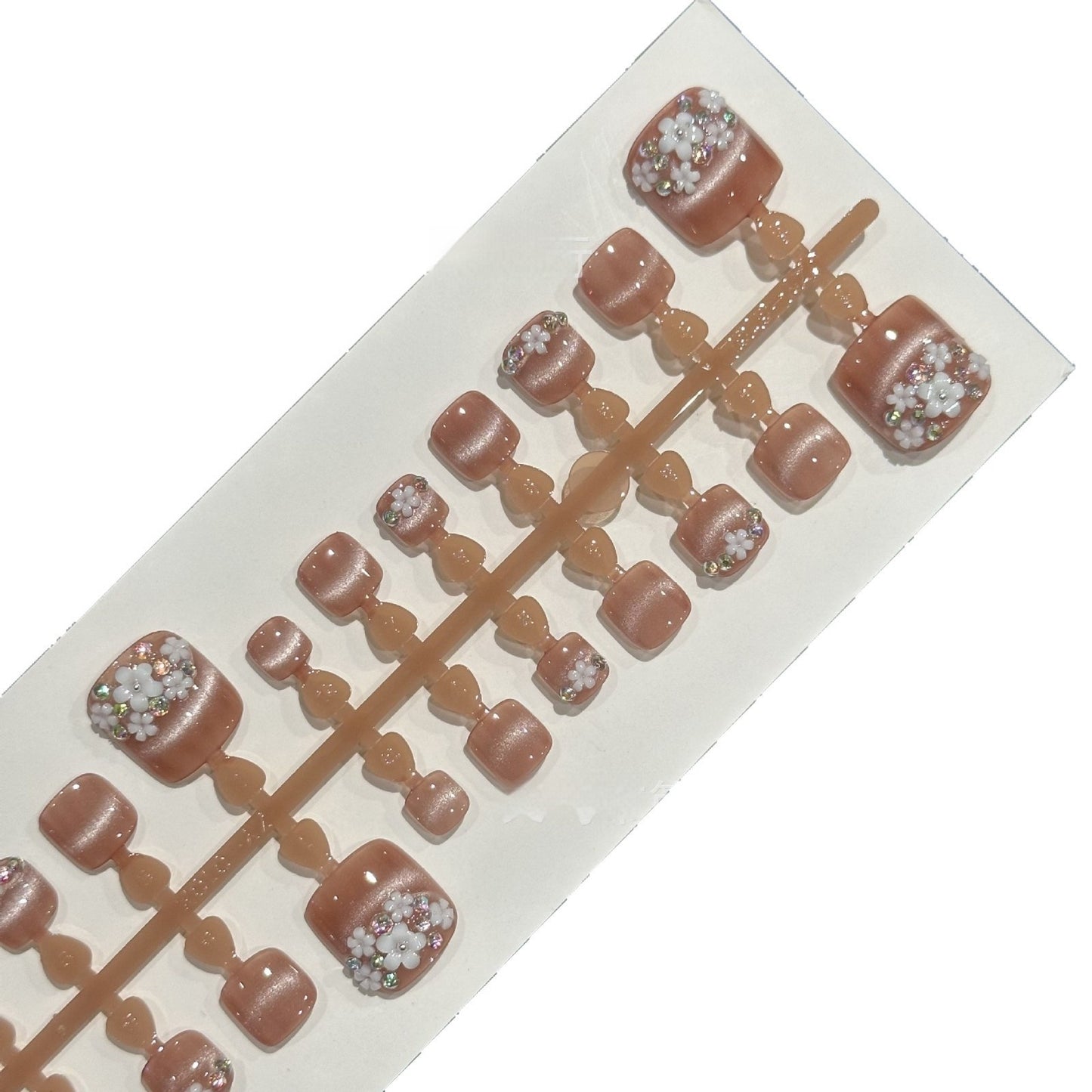 Floral Nail Tips for Toenails - UV Nail Art Tips Set B328 SML