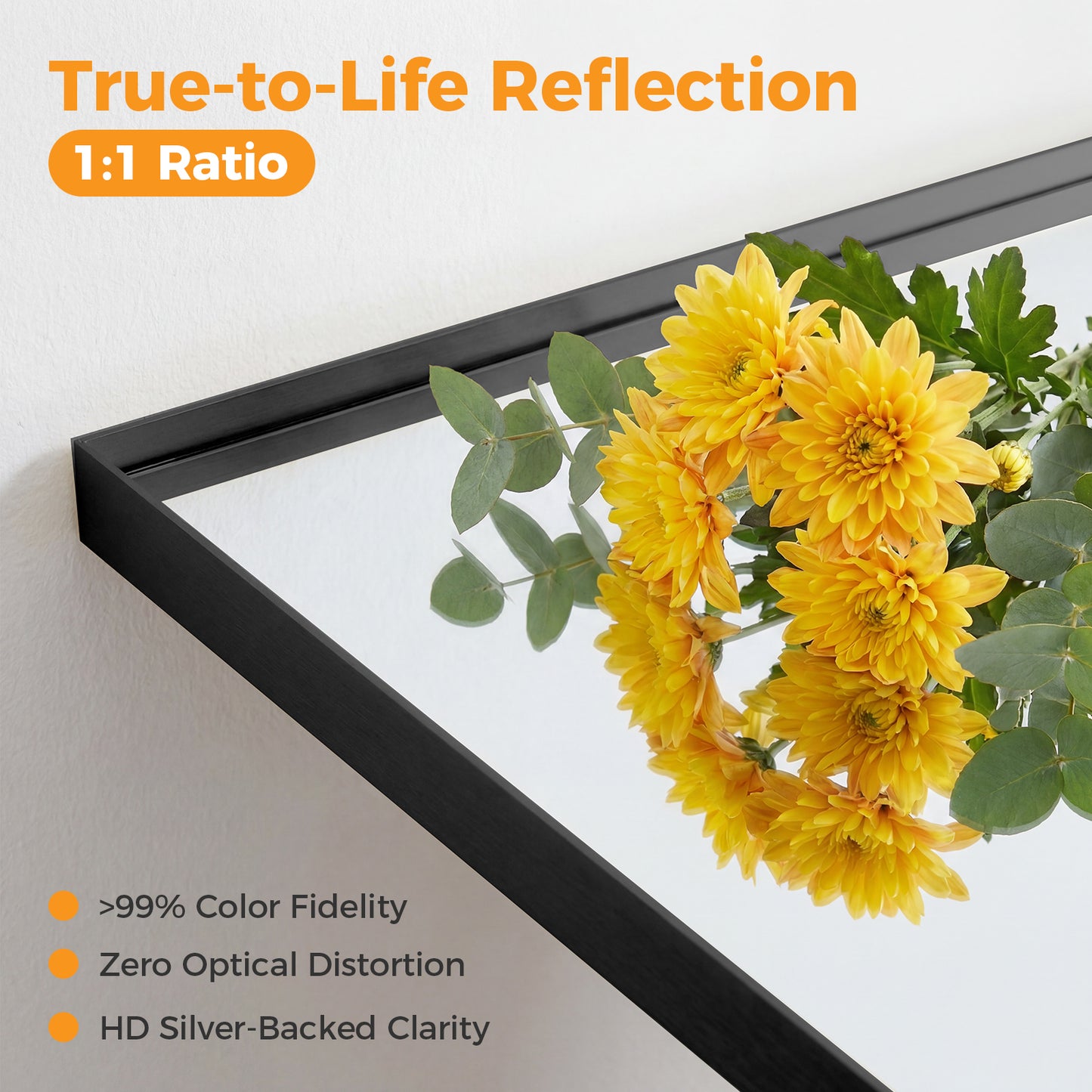 Bathroom Mirror, With Brushed Aluminum Frame, Rectangular Design,