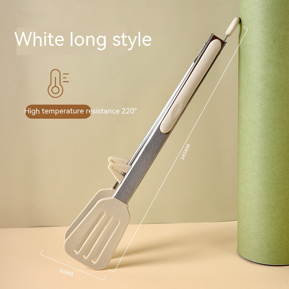Outdoor BBQ Clamp Silicone Food Tongs - Stainless Steel Grill Clip, 9-12 Inch